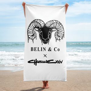 sublimated towel white  beach 