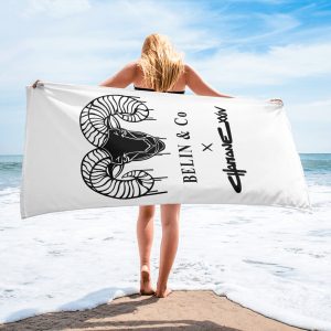 sublimated towel white  beach