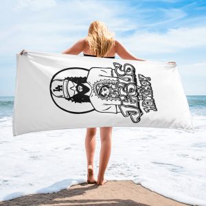 sublimated towel white  beach 