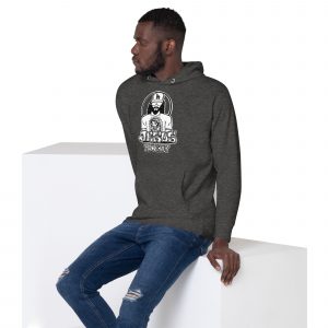 unisex premium hoodie charcoal heather left front