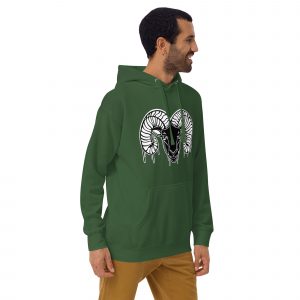 unisex premium hoodie forest green right front