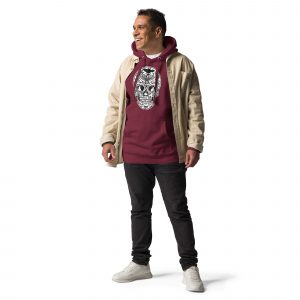 unisex premium hoodie maroon front