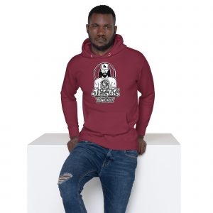 unisex premium hoodie maroon front 