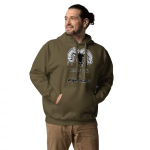 unisex premium hoodie military green front