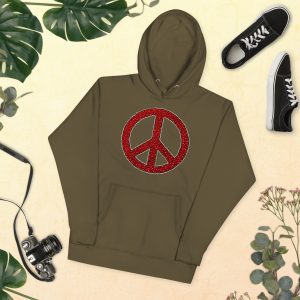 unisex premium hoodie military green front