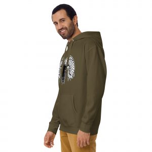 unisex premium hoodie military green left front