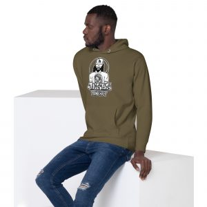 unisex premium hoodie military green left front