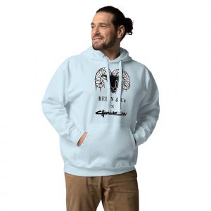 unisex premium hoodie sky blue front