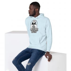 unisex premium hoodie sky blue left front