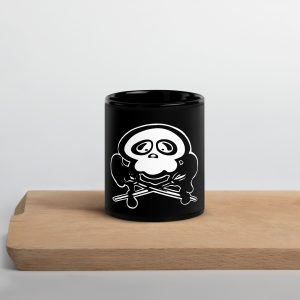 black glossy mug black 11 oz front