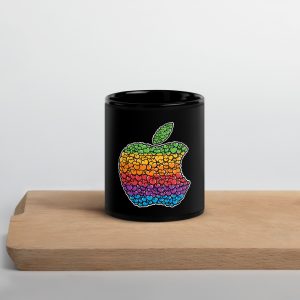 black glossy mug black 11 oz front