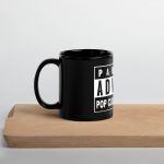 black glossy mug black 11 oz handle on left 