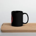 black glossy mug black 11 oz handle on right 