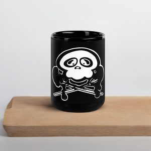 black glossy mug black 15 oz front