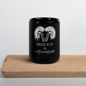 black glossy mug black 15 oz front