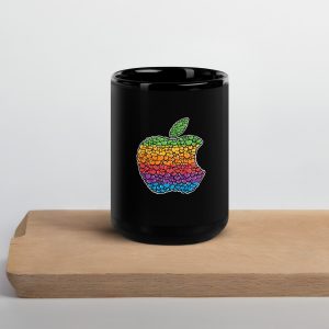 black glossy mug black 15 oz front