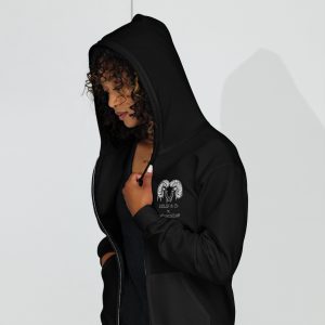 unisex heavy blend zip hoodie black front