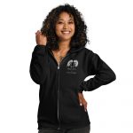 unisex heavy blend zip hoodie black front 