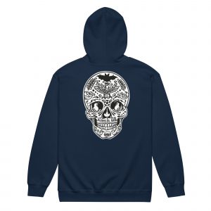 unisex heavy blend zip hoodie navy back