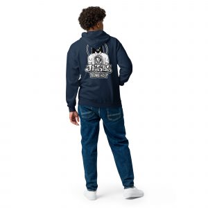 unisex heavy blend zip hoodie navy back