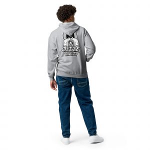 unisex heavy blend zip hoodie sport grey back