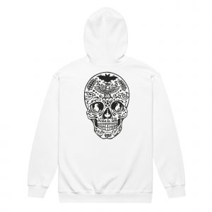 unisex heavy blend zip hoodie white back