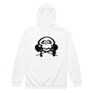 unisex heavy blend zip hoodie white back