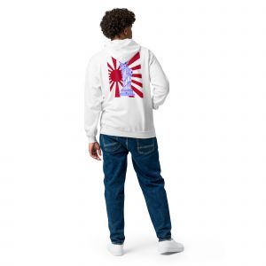 unisex heavy blend zip hoodie white back