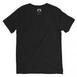 unisex v neck tee black back 