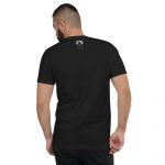 unisex v neck tee black back 