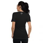 unisex v neck tee black back 