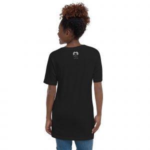 unisex v neck tee black back