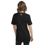 unisex v neck tee black back 