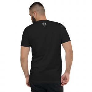 unisex v neck tee black back