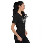 unisex v neck tee black right front 