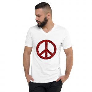 unisex v neck tee white front