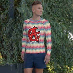 men's rash guard zig zag sunshine