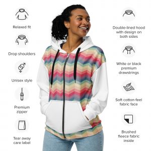 unisex zip hoodie – zig zag sunshine blend