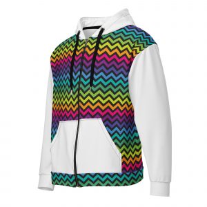 unisex zip hoodie – zig zag psycofun blend