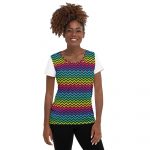 all over print women's athletic t shirt – zig zag psycofun blend