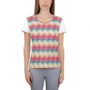 women's athletic t shirt zig zag sunshine