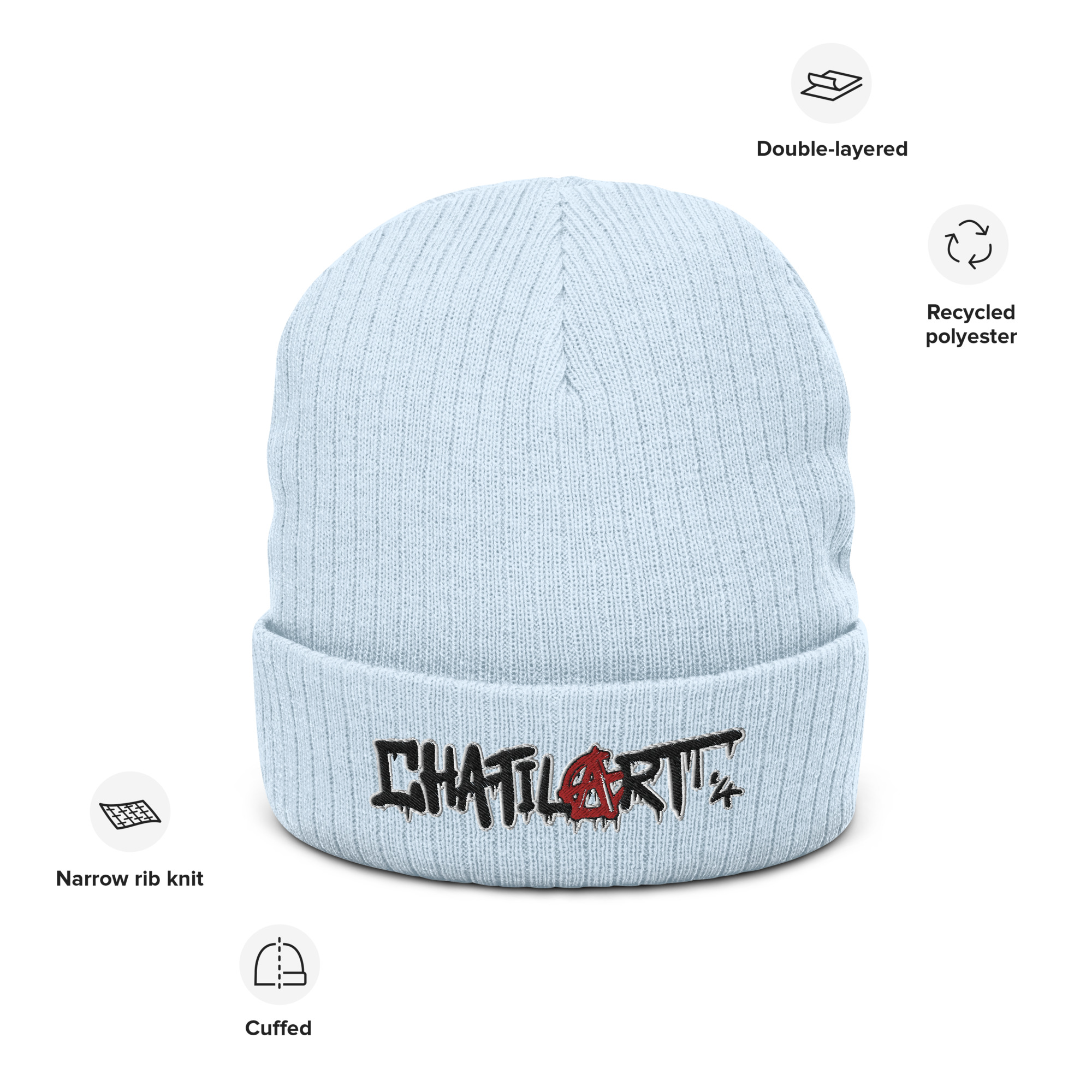 ribbed knit beanie chatilart