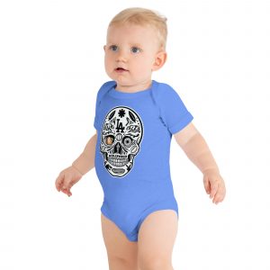 baby short sleeve one piece la skull