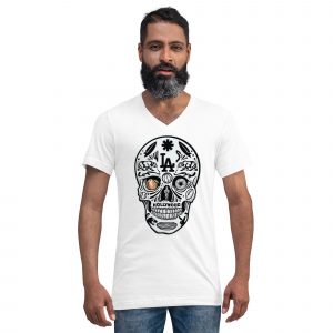 LA SKULL,T-Shirt unisexe à manches courtes et col V