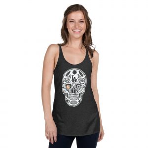 women's racerback tank la skull