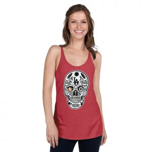 women's racerback tank la skull