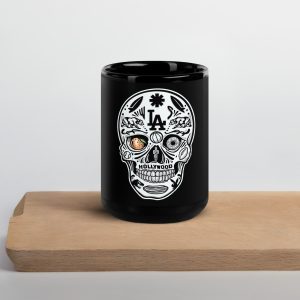 LA SKULL,Black Glossy Mug