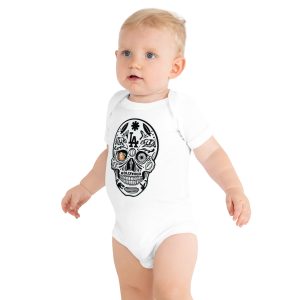 baby short sleeve one piece la skull