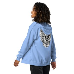 NISSA SKULL,Sweat à capuche zippé unisexe en mélange lourd