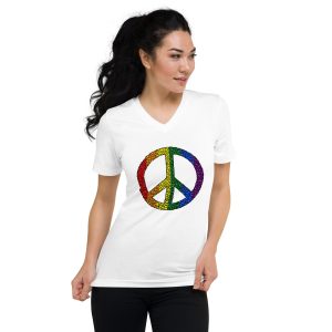 ALL YOU NEED IS RAINBOW,Unisex Short Sleeve V-Neck T-Shirt